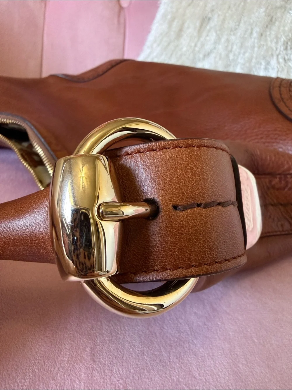 💯Auth! GUCCI Guccisimo Signoria Brown Leather Hobo Shoulder Bag w Gold Hardware - Picture 13 of 16